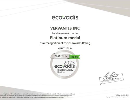 Vervantis a Platinum EcoVadis company for 2023-2024
